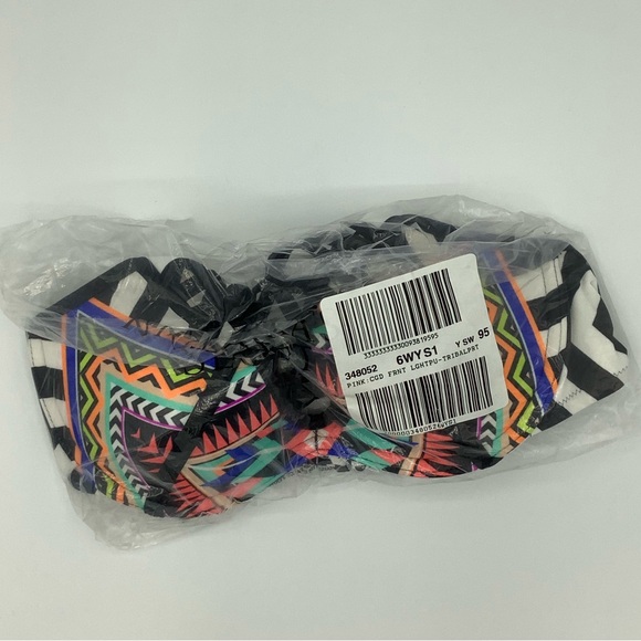 New Victoria’s Secret PINK Strappy Front T-Back Swim Bikini Top - Geo Aztec - S - Picture 2 of 2